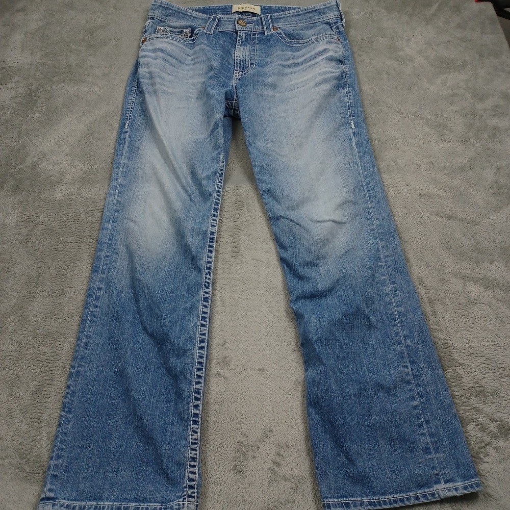 Big Star Jeans Mens‎ 34x32 Blue Denim Bootcut Light Wash Cowboy Western
